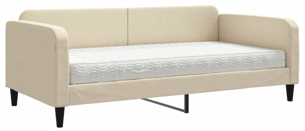 Válenda s matrací krémová 100 x 200 cm textil 3196807