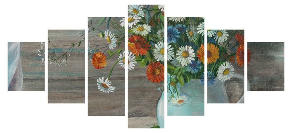 Obraz - Luční kvítí, olejomalba (210x100 cm)
