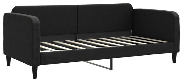 Válenda s přistýlkou a zásuvkami černá 90 x 190 cm textil 3196864