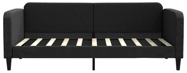 Válenda s přistýlkou a zásuvkami černá 90 x 190 cm textil 3196864