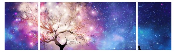 Obraz - Vesmírný strom (170x50 cm)