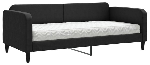 Válenda s matrací černá 90 x 190 cm textil 3196810