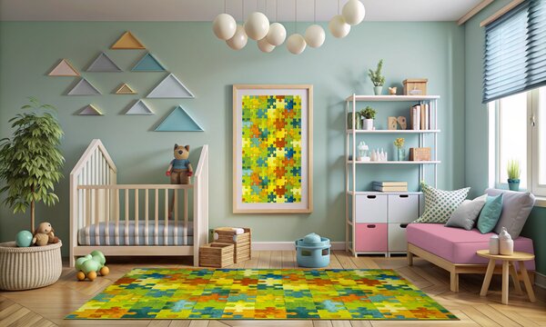 Kobercový ráj Dětský kusový koberec Puzzle multicolor vícebarevný Rozměr: 100x200 cm