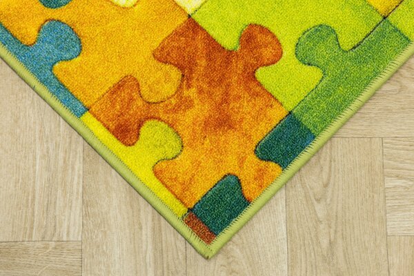 Kobercový ráj Dětský kusový koberec Puzzle multicolor vícebarevný Rozměr: 100x200 cm