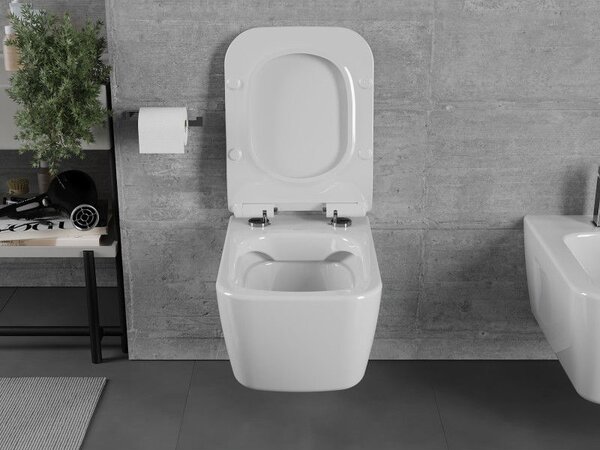 Mexen Margo WC mísa Rimless s pomalu zavírajícím slim sedátkem, duroplast, bílý lesk - 30420800