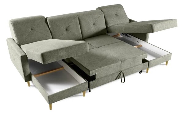 Sedací souprava Scandi New U, zelená (diosa 34)