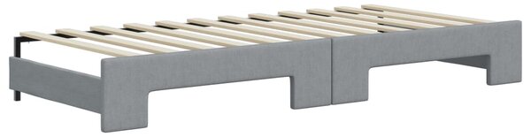 Válenda s přistýlkou a matracemi světle šedá 90 x 200 cm textil 3196834