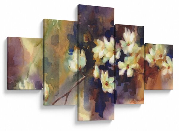 Obraz - Bílé magnólie, malba (125x70 cm)
