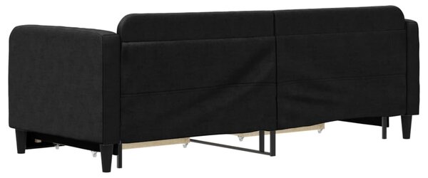 Válenda s přistýlkou a zásuvkami černá 80 x 200 cm textil 3196849
