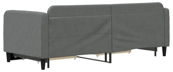 Válenda s přistýlkou a zásuvkami tmavě šedá 80 x 200 cm textil 3196848