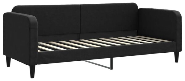 Válenda s přistýlkou a zásuvkami černá 80 x 200 cm textil 3196849