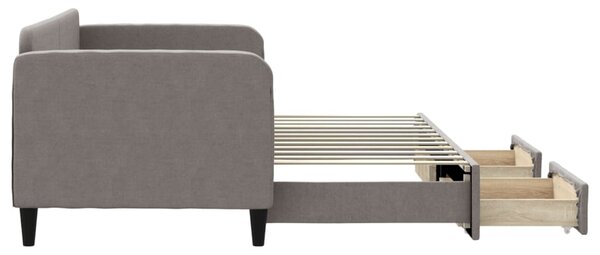 Válenda s přistýlkou a zásuvkami taupe 80 x 200 cm textil 3196850