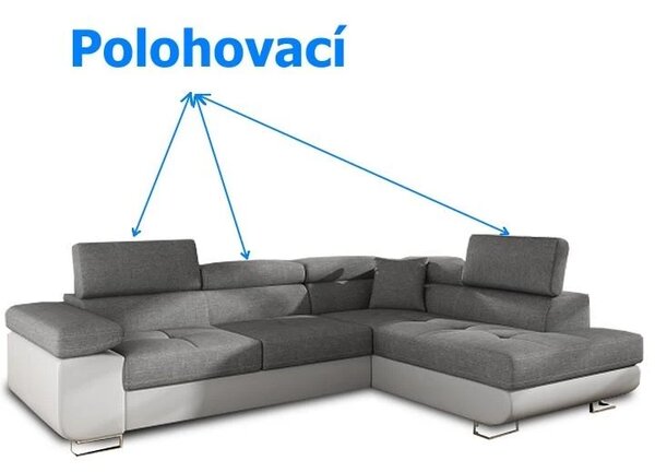 Rohová sedací souprava DOLI, levá, šedá (alfa 17/19)
