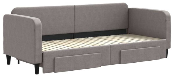 Válenda s přistýlkou a zásuvkami taupe 80 x 200 cm textil 3196850