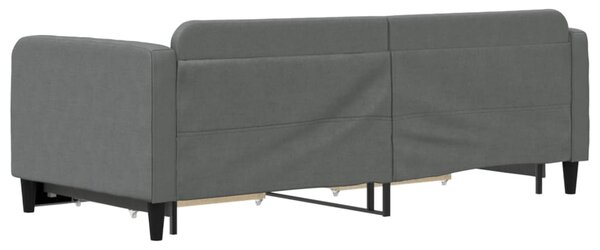 Válenda s přistýlkou a zásuvkami tmavě šedá 90 x 200 cm textil 3196853