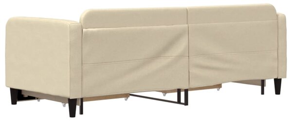 Válenda s přistýlkou a zásuvkami krémová 80 x 200 cm textil 3196851