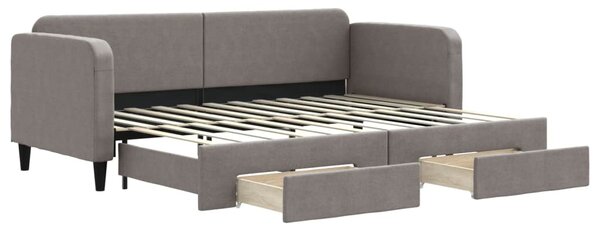 Válenda s přistýlkou a zásuvkami taupe 80 x 200 cm textil 3196850