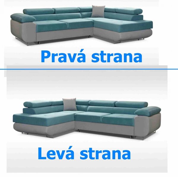 Rohová sedací souprava DOLI, levá, šedá (alfa 17/19)