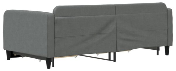 Válenda s přistýlkou a zásuvkami tmavě šedá 100 x 200 cm textil 3196858