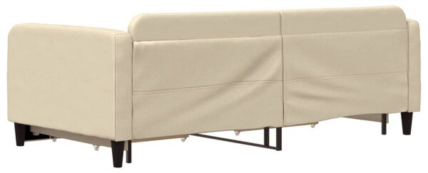 Válenda s přistýlkou a zásuvkami krémová 100 x 200 cm textil 3196861