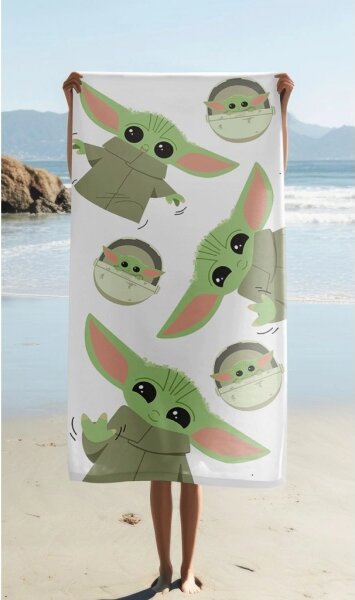 Jerry Fabrics Plážová osuška Star Wars Baby Yoda 70x140 cm