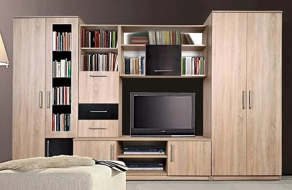 Obývací stěna Delhi, dub sonoma/wenge