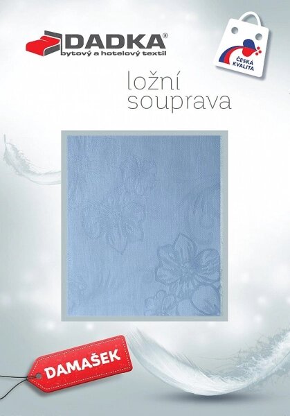 DADKA Damaškové povlečení Macešky modré 140x200, 70x90 cm
