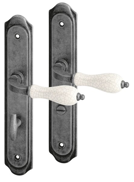 AC-T servis ACT dveřní klika DARK OV (patina šedá/porcelán) Provedení: WC (pro WC, koupelna), Rozteč: 90 mm