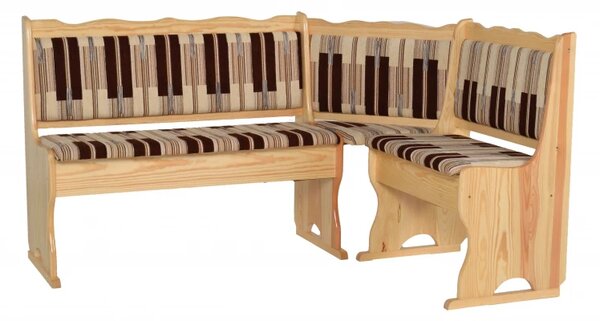 Rohový jídelní komplet N2, ořech / béžová aston 22