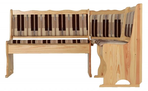 Rohový jídelní komplet N2, ořech / béžová aston 22