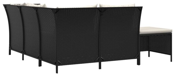 4dílná zahradní sedací souprava s poduškami černá polyratan 319690