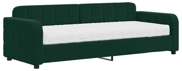 Válenda s matrací tmavě zelená 80 x 200 cm samet 3196900