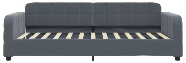 Válenda s přistýlkou a zásuvkami tmavě šedá 80 x 200 cm samet 3196971