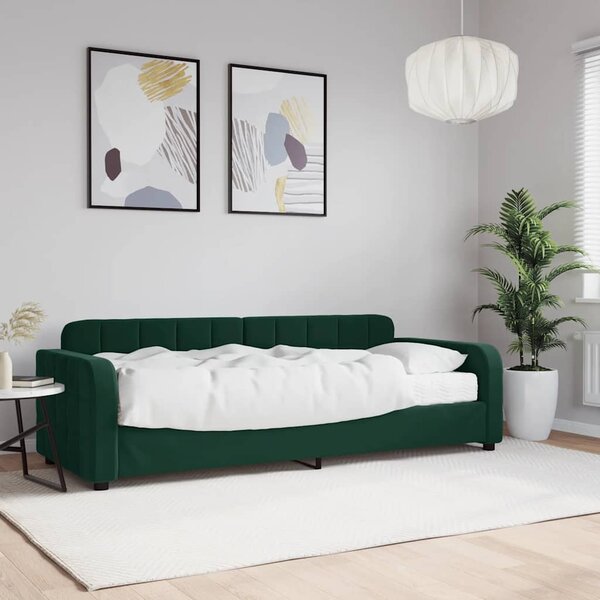 Válenda s matrací tmavě zelená 80 x 200 cm samet 3196900
