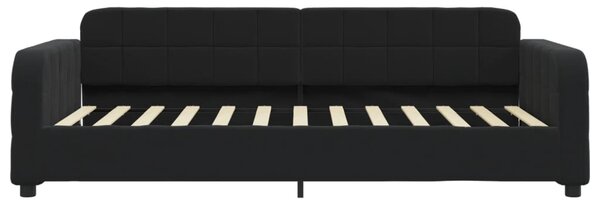 Válenda s přistýlkou a zásuvkami černá 100 x 200 cm samet 3196988