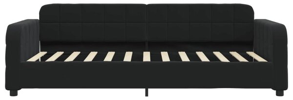 Válenda s matrací černá 100 x 200 cm samet 3196916