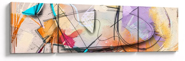 Obraz - Abstrakce, ptáček (170x50 cm)