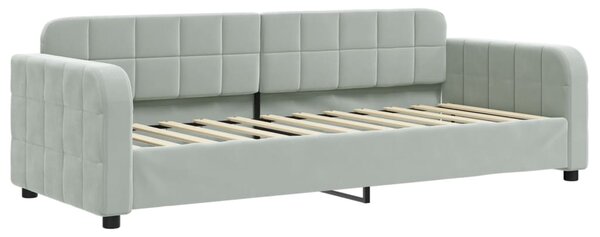 Válenda s přistýlkou a zásuvkami světle šedá 80 x 200 cm samet 3196970