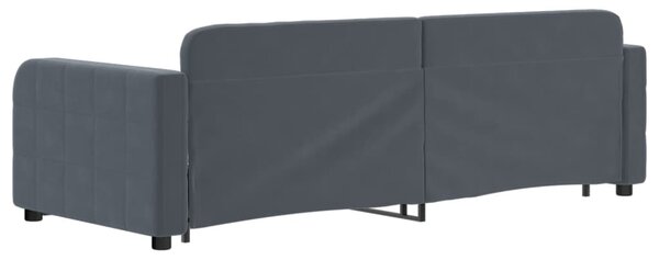 Válenda s přistýlkou tmavě šedá 80 x 200 cm samet 3196923