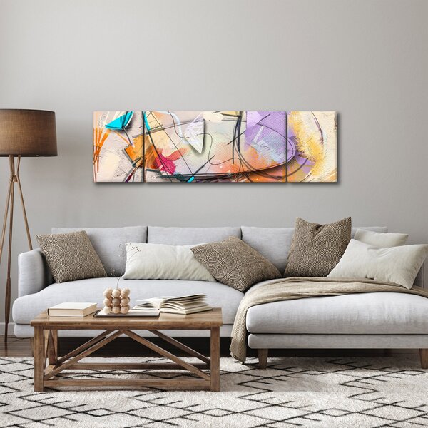 Obraz - Abstrakce, ptáček (170x50 cm)