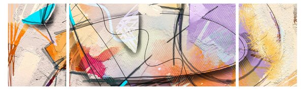 Obraz - Abstrakce, ptáček (170x50 cm)