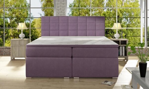 Postel Boxspring Alicia, šedá (látka - ba 01/sawana 05)