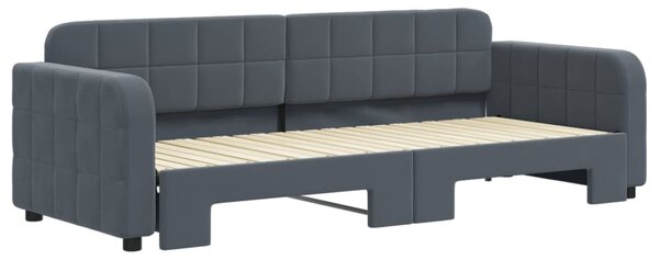 Válenda s přistýlkou tmavě šedá 80 x 200 cm samet 3196923