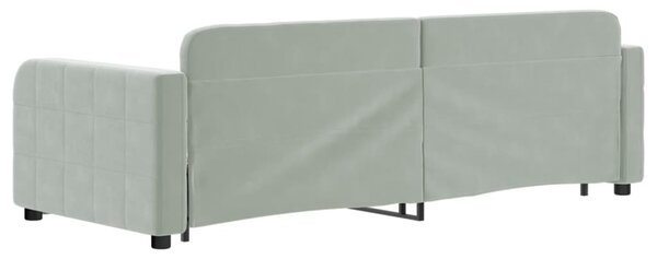 Válenda s přistýlkou světle šedá 80 x 200 cm samet 3196922
