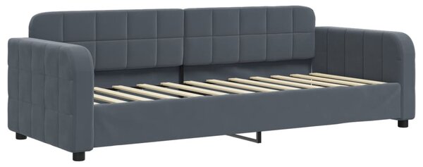 Válenda s přistýlkou tmavě šedá 80 x 200 cm samet 3196923