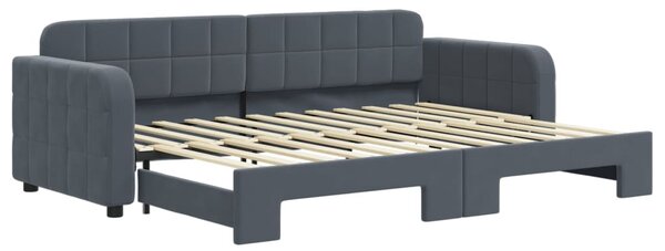 Válenda s přistýlkou tmavě šedá 80 x 200 cm samet 3196923