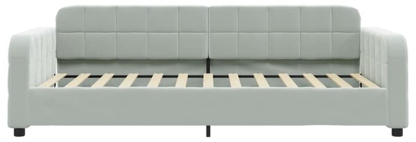 Válenda s přistýlkou a zásuvkami světle šedá 90 x 200 cm samet 3196977