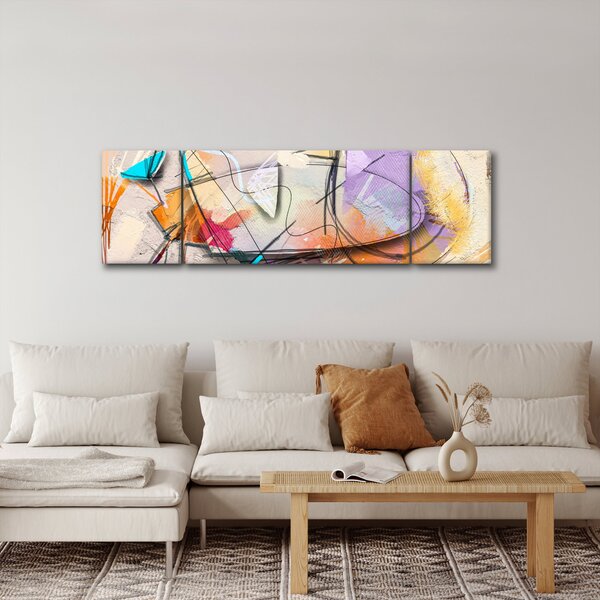 Obraz - Abstrakce, ptáček (170x50 cm)