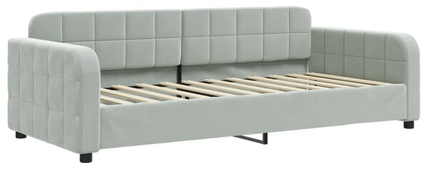 Válenda s přistýlkou světle šedá 90 x 200 cm samet 3196929