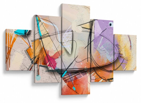 Obraz - Abstrakce, ptáček (125x70 cm)